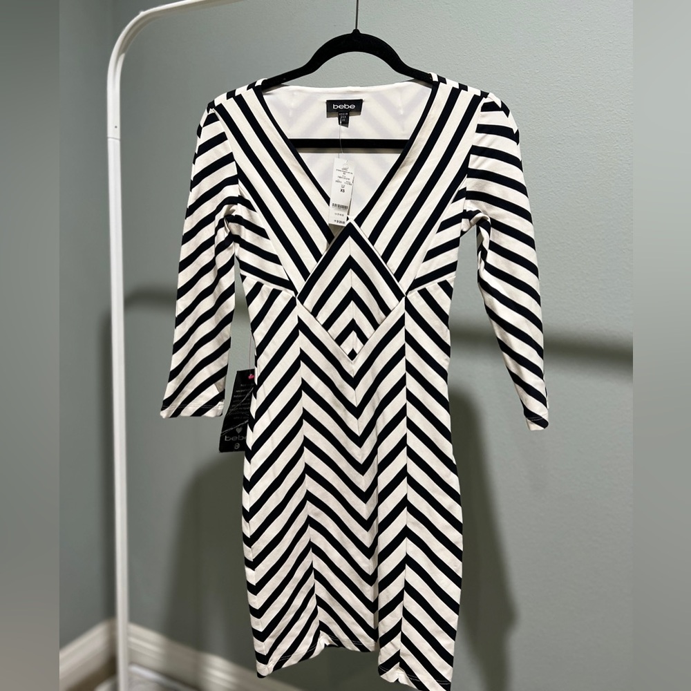 Bebe Stripped Spandex Dress